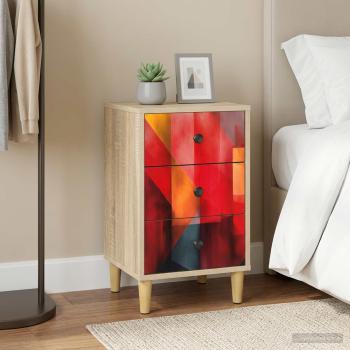 ARDEBO.de - Nachttisch HEESCH Sonoma-Eiche 36 x 33 x 60 cm Holzwerkstoff