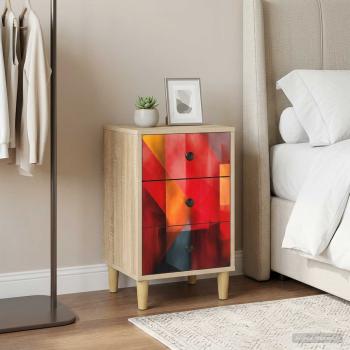 ARDEBO.de - Nachttisch HEESCH 2 stk. Sonoma-Eiche 36 x 33 x 60 cm