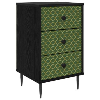 Nachttisch GELEEN Schwarz Eichen-Optik 36 x 33 x 61 cm