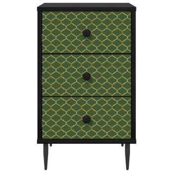 Nachttisch GELEEN Schwarz Eichen-Optik 36 x 33 x 61 cm