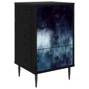 Nachttisch RAALTE Schwarz Eichen-Optik 36 x 33 x 61 cm