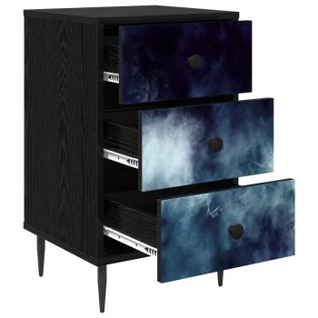 Nachttisch RAALTE 2 stk. Schwarz Eichen-Optik 36 x 33 x 61 cm