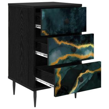 Nachttisch WIJHE 2 stk. Schwarz Eichen-Optik 36 x 33 x 61 cm