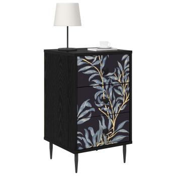 Nachttisch DOKKUM 2 stk. Schwarz Eichen-Optik 36 x 33 x 61 cm