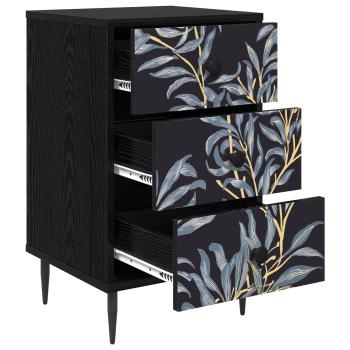 Nachttisch DOKKUM 2 stk. Schwarz Eichen-Optik 36 x 33 x 61 cm