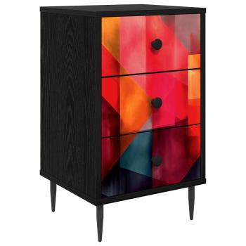 Nachttisch HEESCH Schwarz Eichen-Optik 36 x 33 x 61 cm