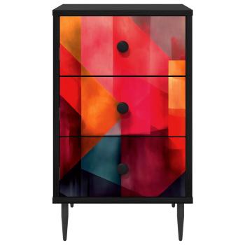 Nachttisch HEESCH Schwarz Eichen-Optik 36 x 33 x 61 cm