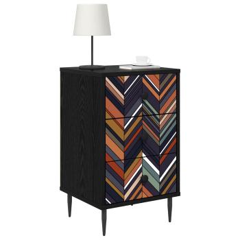 Nachttisch OMMEN 2 stk. Schwarz Eichen-Optik 36 x 33 x 61 cm