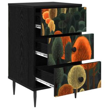 Nachttisch ZAANDAM 2 stk. Schwarz Eichen-Optik 36 x 33 x 61 cm