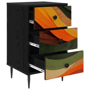 Nachttisch BONN 2 stk. Schwarz Eichen-Optik 36 x 33 x 61 cm