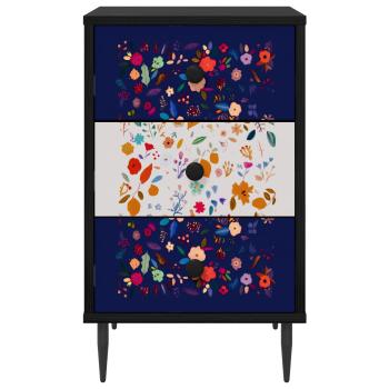 Nachttisch MAINZ Schwarz Eichen-Optik 36 x 33 x 61 cm