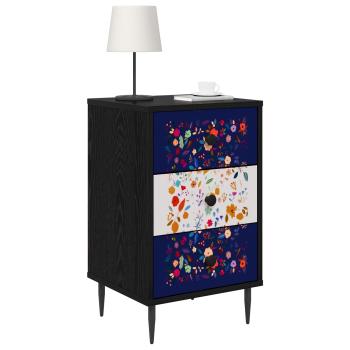 Nachttisch MAINZ 2 stk. Schwarz Eichen-Optik 36 x 33 x 61 cm