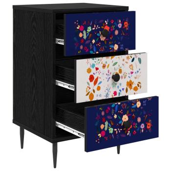 Nachttisch MAINZ 2 stk. Schwarz Eichen-Optik 36 x 33 x 61 cm