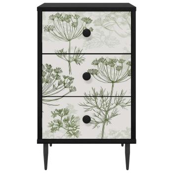 Nachttisch GOTHA Schwarz Eichen-Optik 36 x 33 x 61 cm