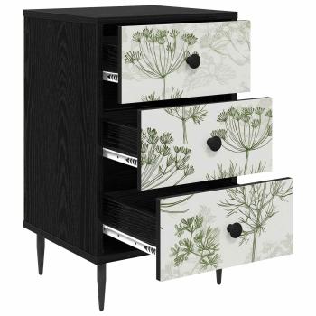 Nachttisch GOTHA 2 stk. Schwarz Eichen-Optik 36 x 33 x 61 cm