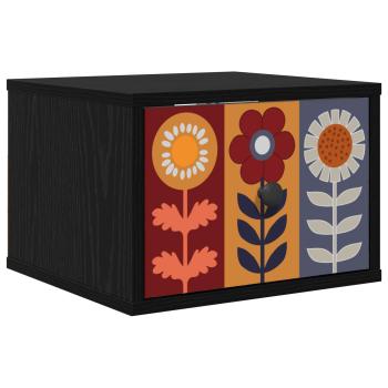 Wandmontiertes Nachttischchen ESSEN Schwarz Eichen-Optik