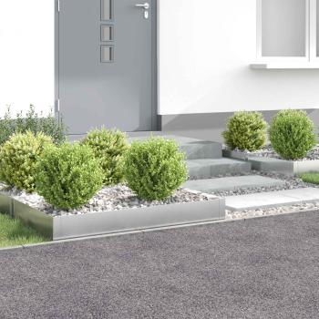 ARDEBO.de - Raseneinfassung 4 stk. 100 x 60 x 20 cm Stahl Silber
