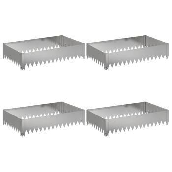 Raseneinfassung 4 stk. 100 x 60 x 20 cm Stahl Silber