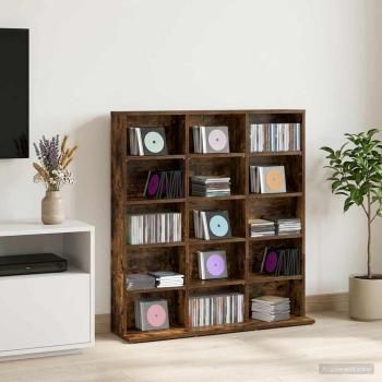 ARDEBO.de - CD Regal Raucheiche 96 x 23,5 x 97,5 cm Holzwerkstoff