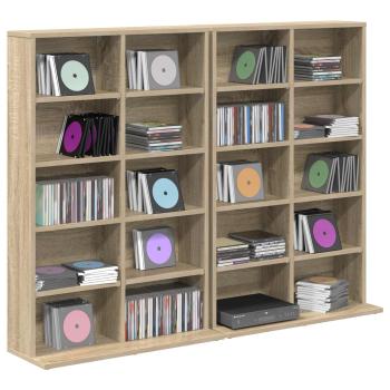 CD Regal 2 Stk. Sonoma-Eiche 65 x 23,5 x 97,5 cm Holzwerkstoff