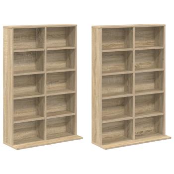 CD Regal 2 Stk. Sonoma-Eiche 65 x 23,5 x 97,5 cm Holzwerkstoff