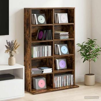 ARDEBO.de - CD Regal Raucheiche 65 x 23,5 x 97,5 cm Holzwerkstoff