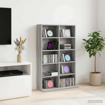 ARDEBO.de - CD Regal Sonoma-Grau 65 x 23,5 x 97,5 cm Holzwerkstoff