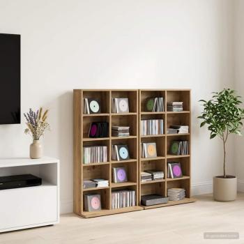 ARDEBO.de - CD Regal 2 Stk. Artisan-Eiche 65 x 23,5 x 97,5 cm Holzwerkstoff