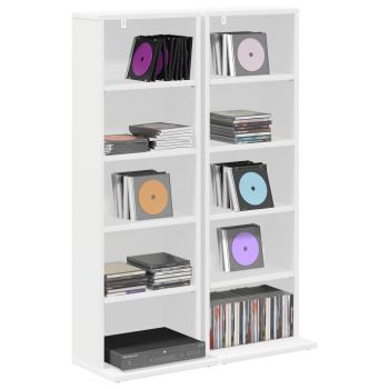 CD Regal 2 Stk. Weiß 33 x 23,5 x 97,5 cm Holzwerkstoff
