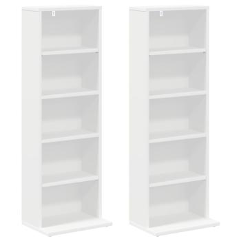 CD Regal 2 Stk. Weiß 33 x 23,5 x 97,5 cm Holzwerkstoff