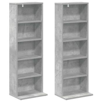 CD Regal 2 Stk. Betongrau 33 x 23,5 x 97,5 cm Holzwerkstoff