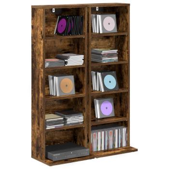 CD Regal 2 Stk. Raucheiche 33 x 23,5 x 97,5 cm Holzwerkstoff
