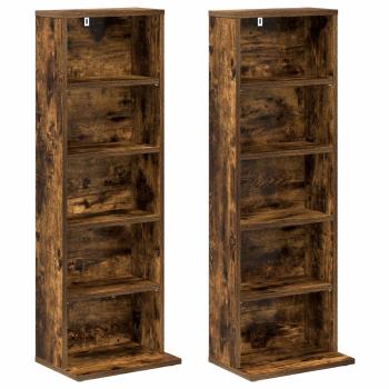 CD Regal 2 Stk. Raucheiche 33 x 23,5 x 97,5 cm Holzwerkstoff