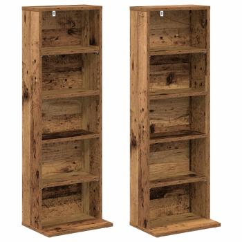 CD Regal 2 Stk. Altholz 33 x 23,5 x 97,5 cm Holzwerkstoff