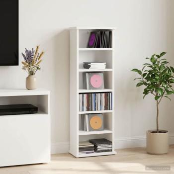 ARDEBO.de - CD Regal Weiß 60 x 17 x 92 cm Holzwerkstoff