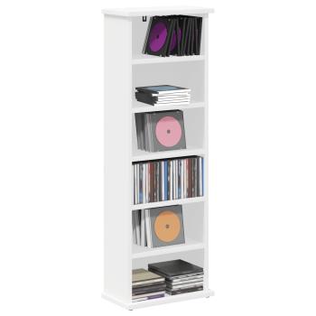 CD Regal Weiß 60 x 17 x 92 cm Holzwerkstoff
