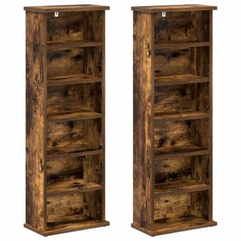 CD Regal 2 Stk. Räuchereiche 60 x 17 x 92 cm Holzwerkstoff