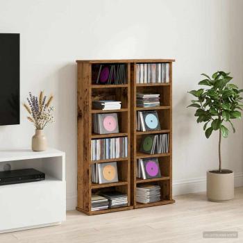 ARDEBO.de - CD Regal 2 Stk. Altholz 60 x 17 x 92 cm Holzwerkstoff