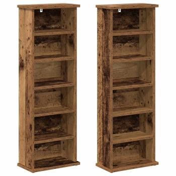 CD Regal 2 Stk. Altholz 60 x 17 x 92 cm Holzwerkstoff