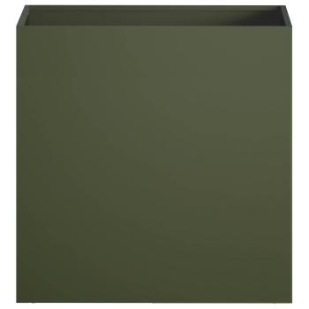 Garten-Pflanzgefäß Olivgrün 50 x 30 x 40 cm Kaltgewalzter Stahl
