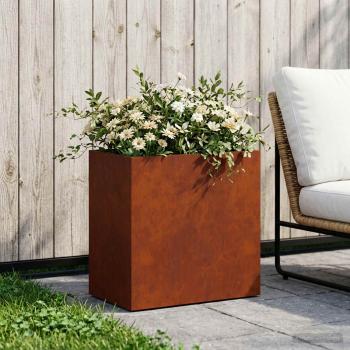 ARDEBO.de - Garten-Pflanzgefäß Rostoptik 50 x 30 x 40 cm Wetterfeststahl