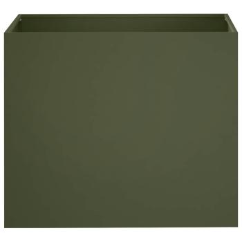 Garten-Pflanzgefäß Olivgrün 60 x 40 x 50 cm Kaltgewalzter Stahl