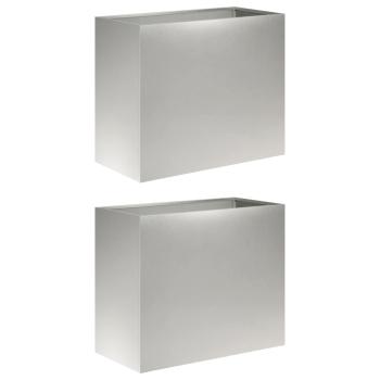 Garten-Pflanzgefäß 2 stk. Silber 60 x 30 x 50 cm Edelstahl