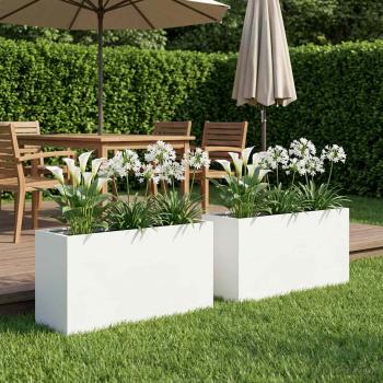 ARDEBO.de - Garten-Pflanzgefäß 2 stk. Weiß 80 x 30 x 50 cm