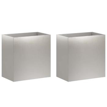 Garten-Pflanzgefäß 2 stk. Silber 50 x 30 x 40 cm Edelstahl