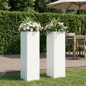 ARDEBO.de - Garten-Pflanzgefäß 2 stk. Weiß 20 x 20 x 75 cm
