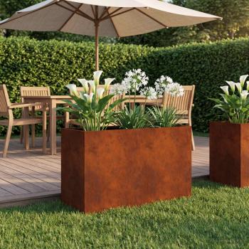 ARDEBO.de - Garten-Pflanzgefäß Rostoptik 80 x 30 x 40 cm Wetterfeststahl