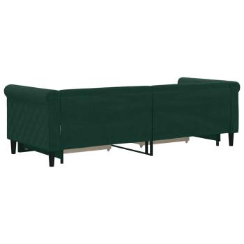 Tagesbett Ausziehbar mit Schubladen Dunkelgrün 80x200 cm Samt