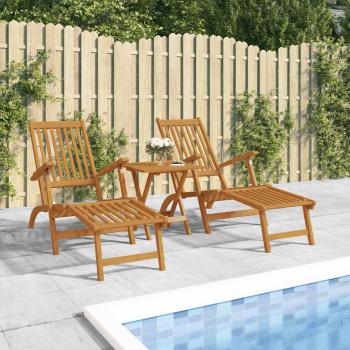 ARDEBO.de - Gartenliegen mit Fußteil und Tisch Massivholz Akazie