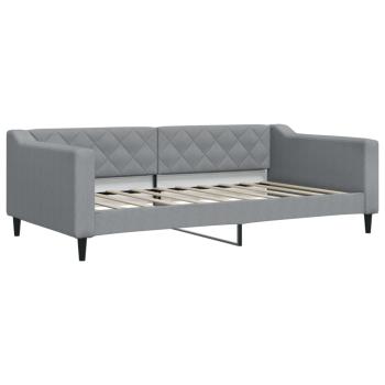 Tagesbett Ausziehbar mit Schubladen Hellgrau 100x190 cm Stoff